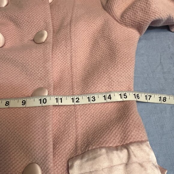 Luxe Arden B. Women's Pea Coat Double Breasted Pink Wool Blend Size Medium - Picture 5 of 11